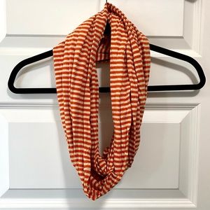 Land’s End Orange/Cream Stripe Infinity Scarf